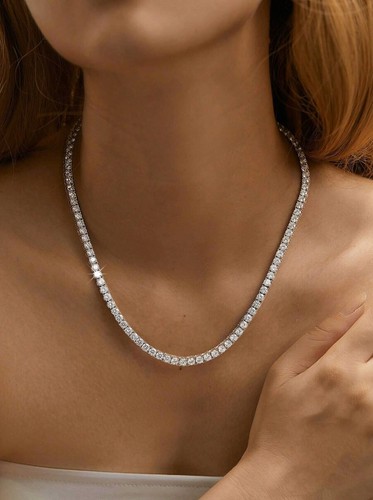 Collana tennis bianca - collana,