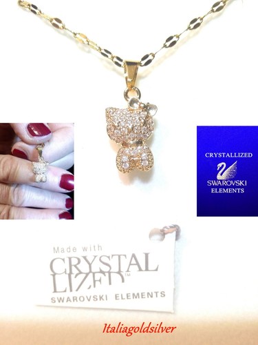 Collana gatto donna cristalli - collana,